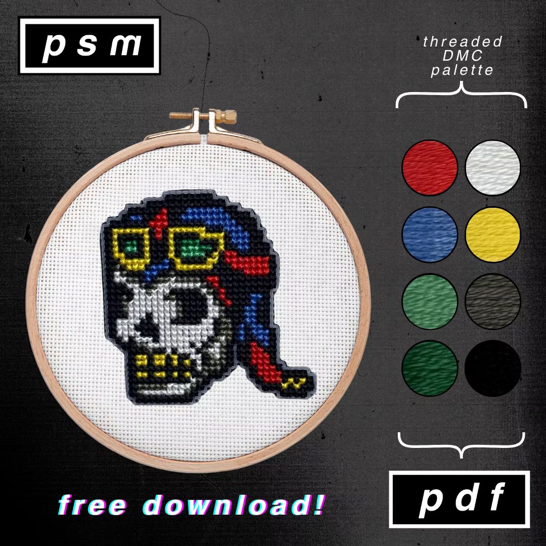 Lou Normand Aviator Skull Mini Pattern