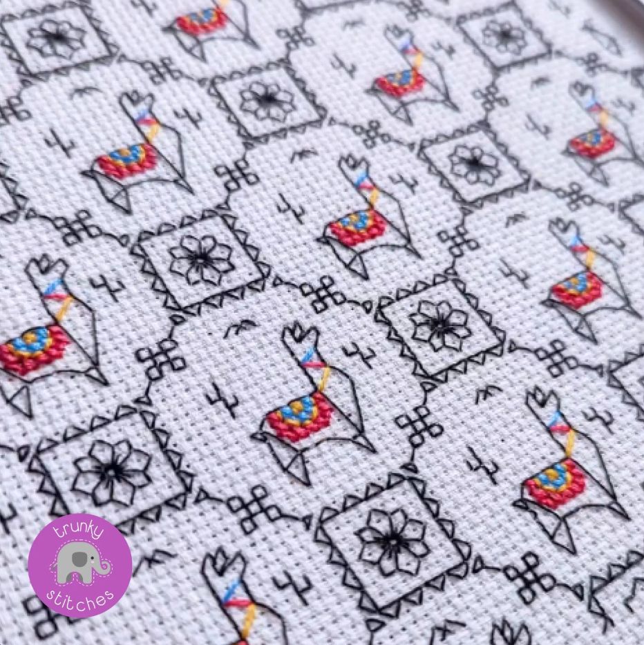 Llama Blackwork