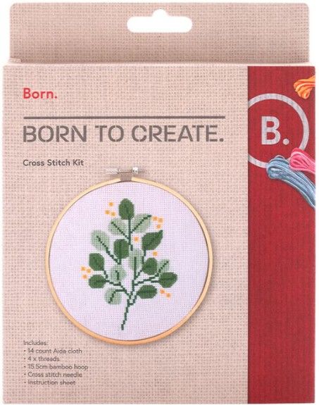 Born Cross Stitch Kit Leaves