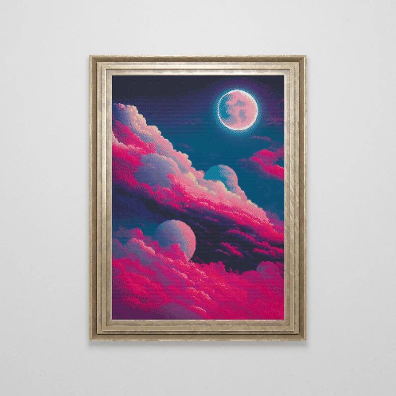 Thumbnail for Neon Moon Cross Stitch