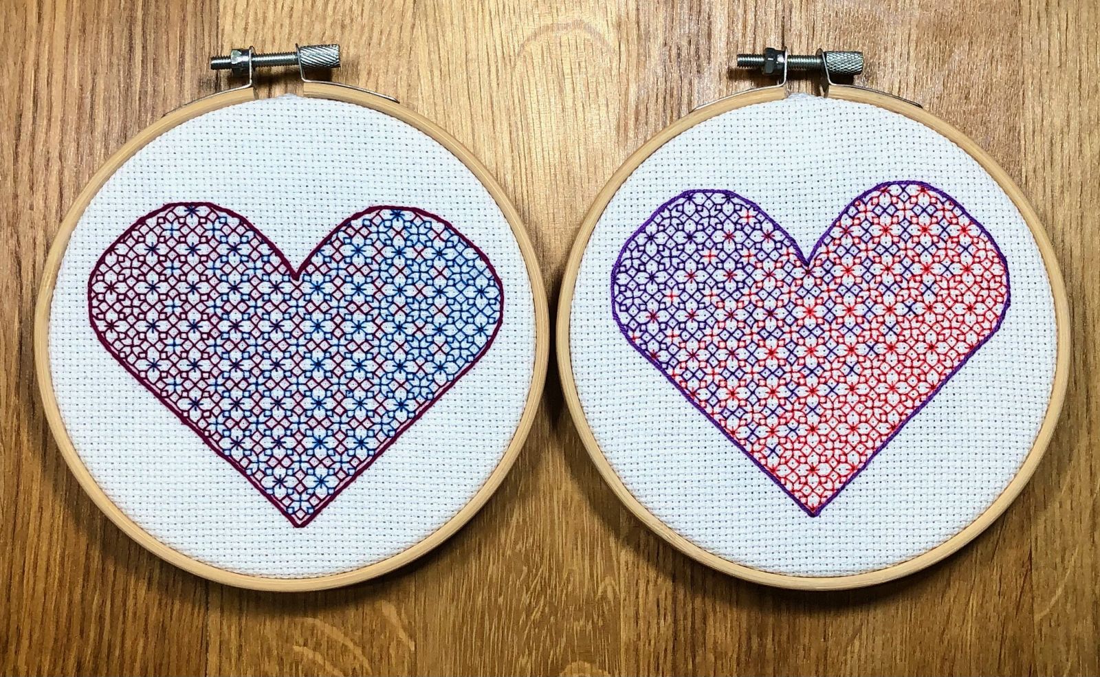 Blackwork Gradient Hearts