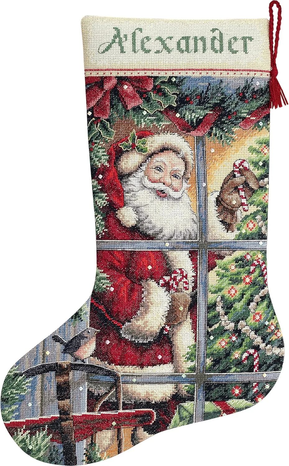 Candy Cane Santa Stocking