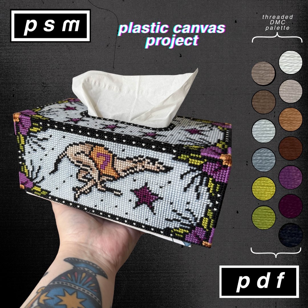 Lucky Dog Plastic Canvas Tissue Box Cover Pattern
