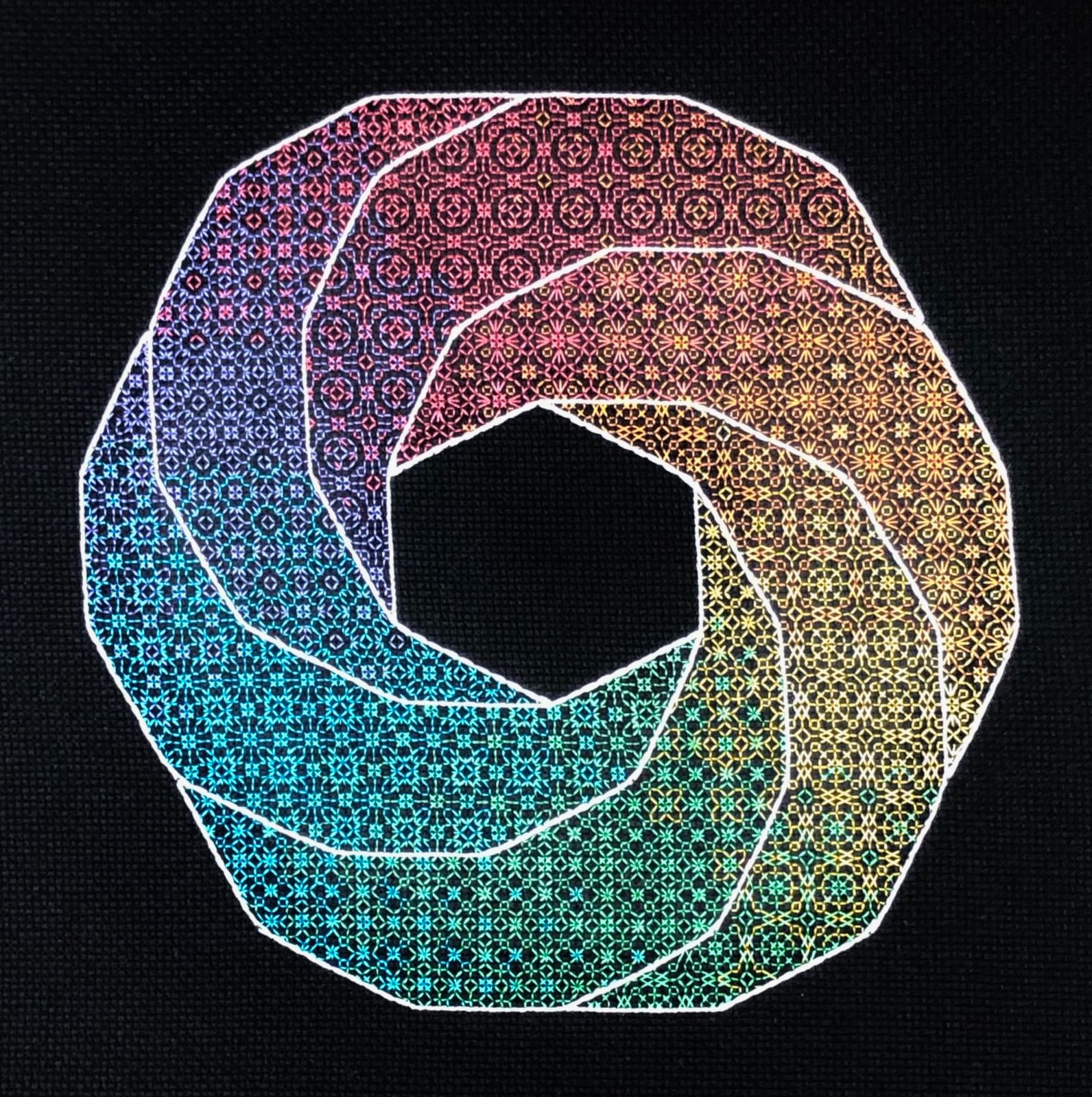 Penrose Wheel Blackwork Sampler