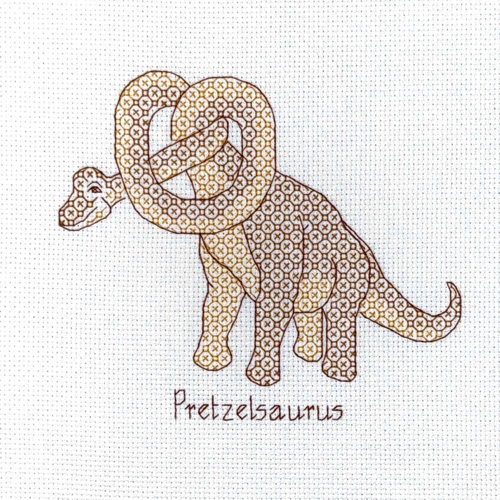 Pretzelsaurus Blackwork Pattern