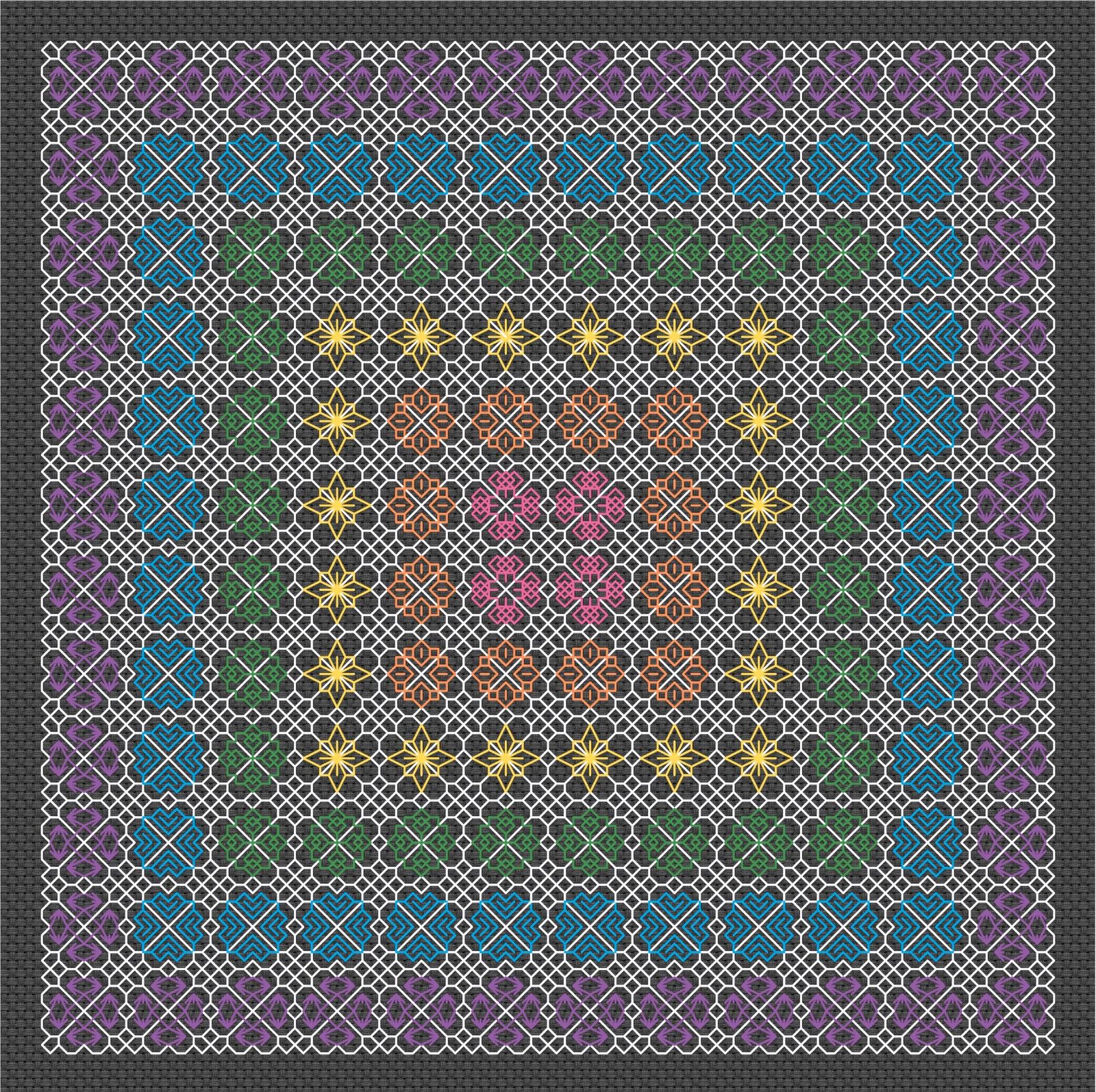 Tiny Hearts Blackwork Sampler