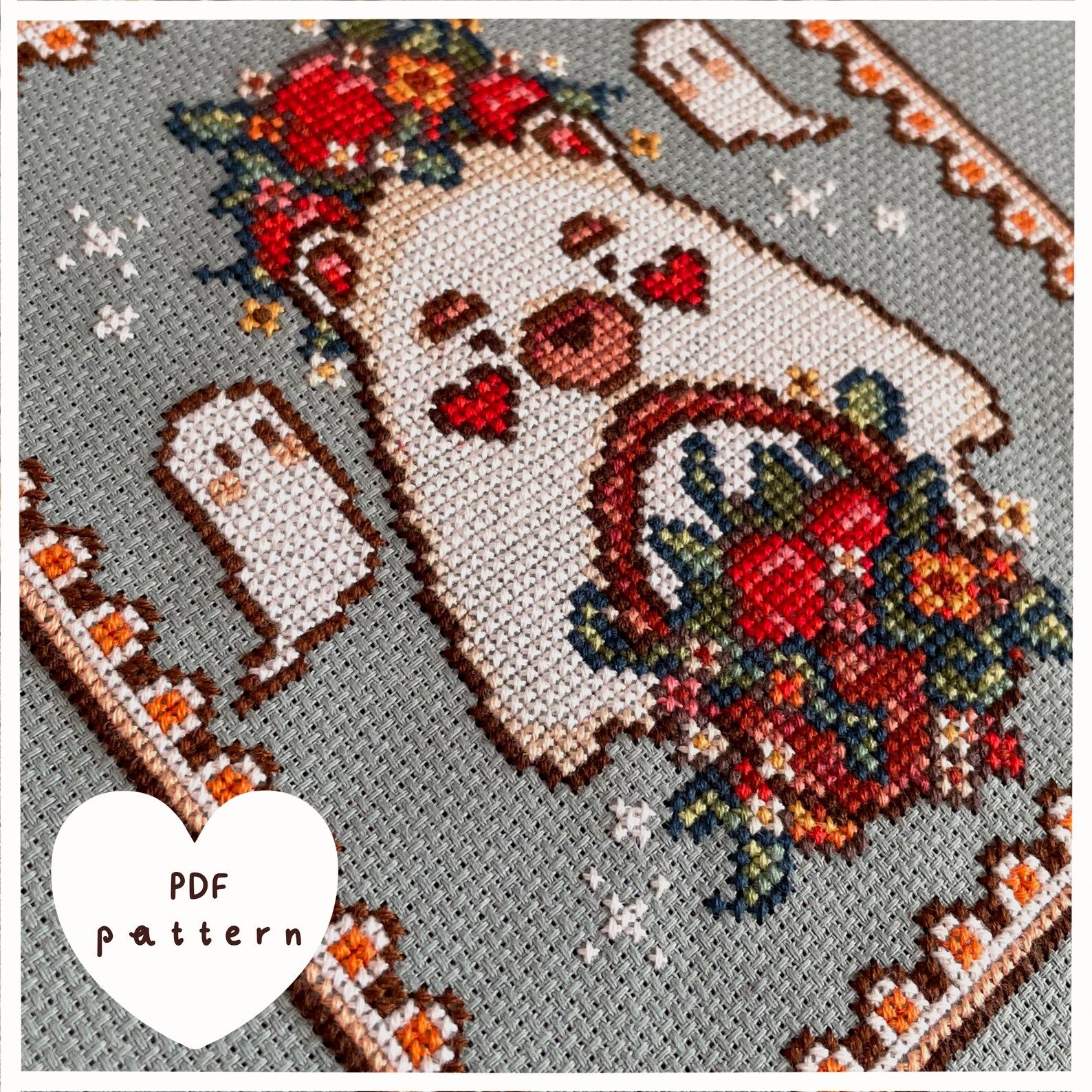 Ghost Bear Flower Basket